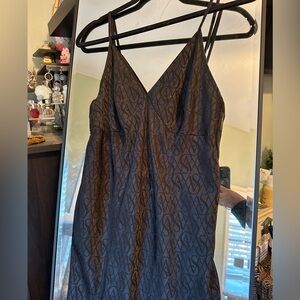 Victoria's Secret Black Monogram Print Black Nightgown